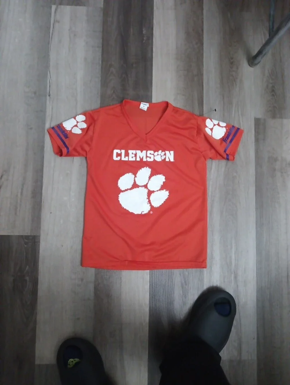 Youth Medium Clemson Football Jersey Orange Graphic - Team Paw Logo